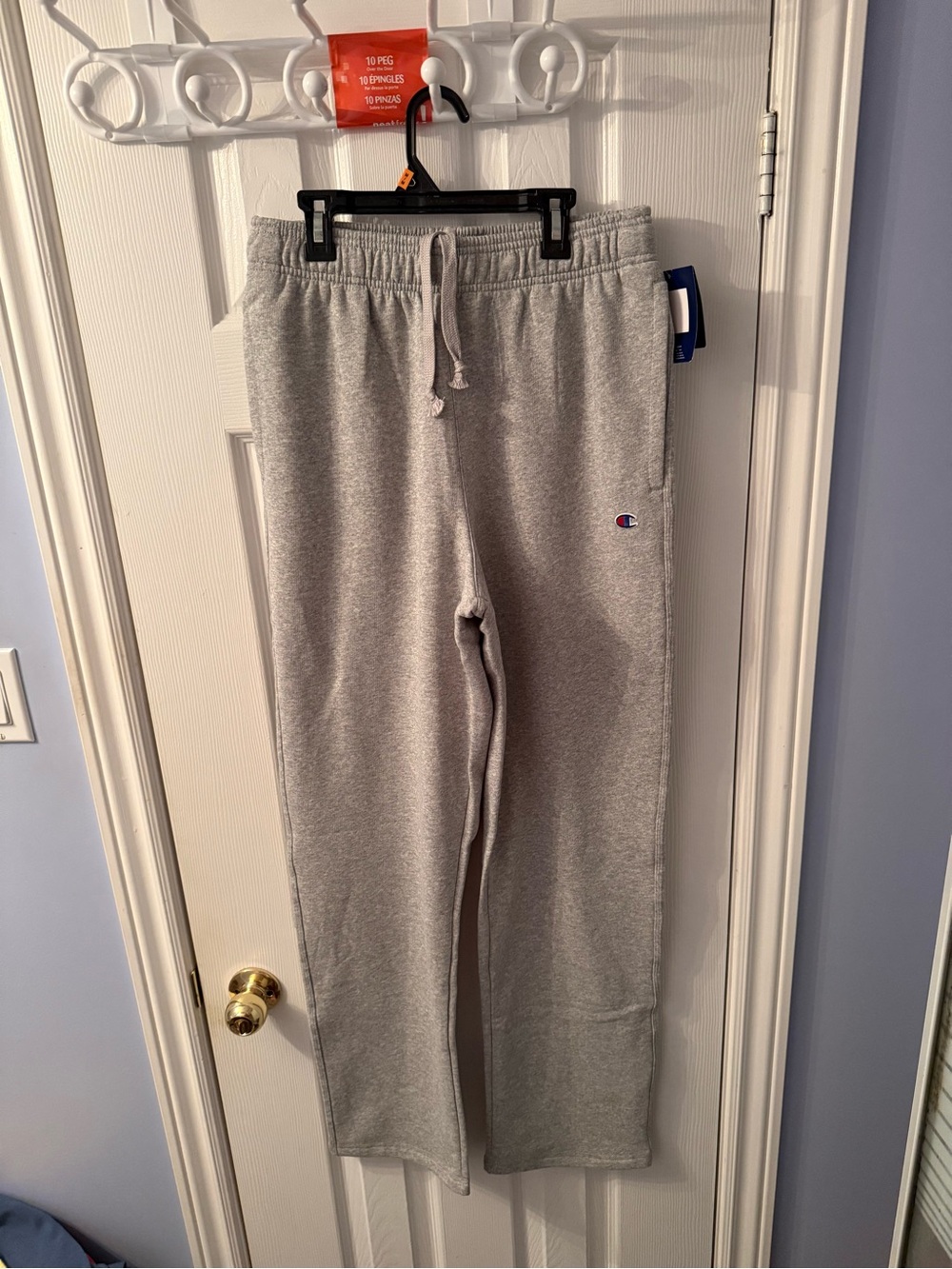 Champion Men’s Light Gray Fleece Joggers with Drawstring